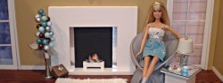 Barbie and fireplace